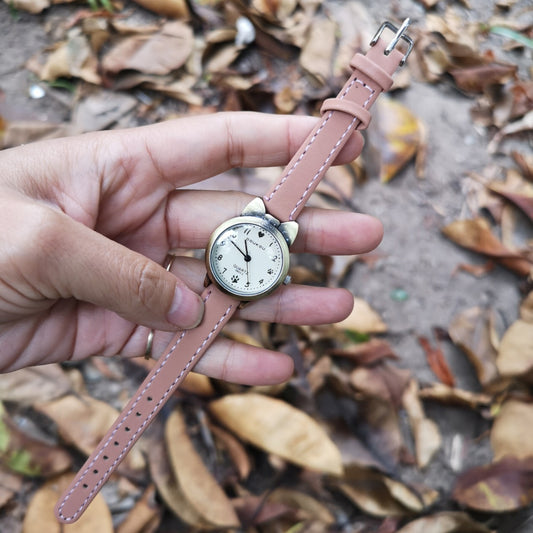 Bronze Kitty Trendy Fashion Numbers Student Watch