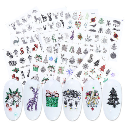 Nail Hot Watermark Stickers Suit Butterfly Fruit Lace Colorful Flowers Gold And Silver Gilding