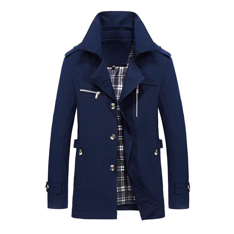 Solid Color Casual Fashion Workwear Lapel Jacket Men