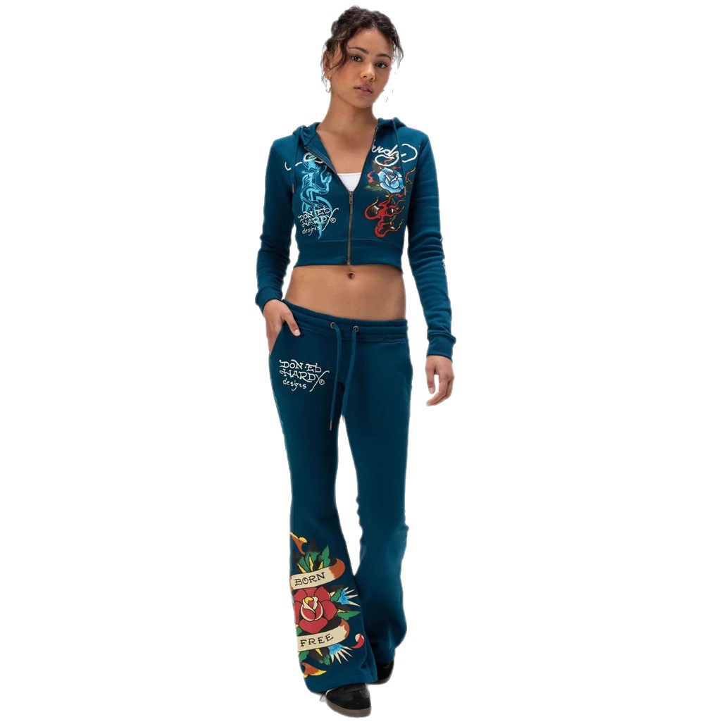 Trendy Flared Pants With A Printed Design