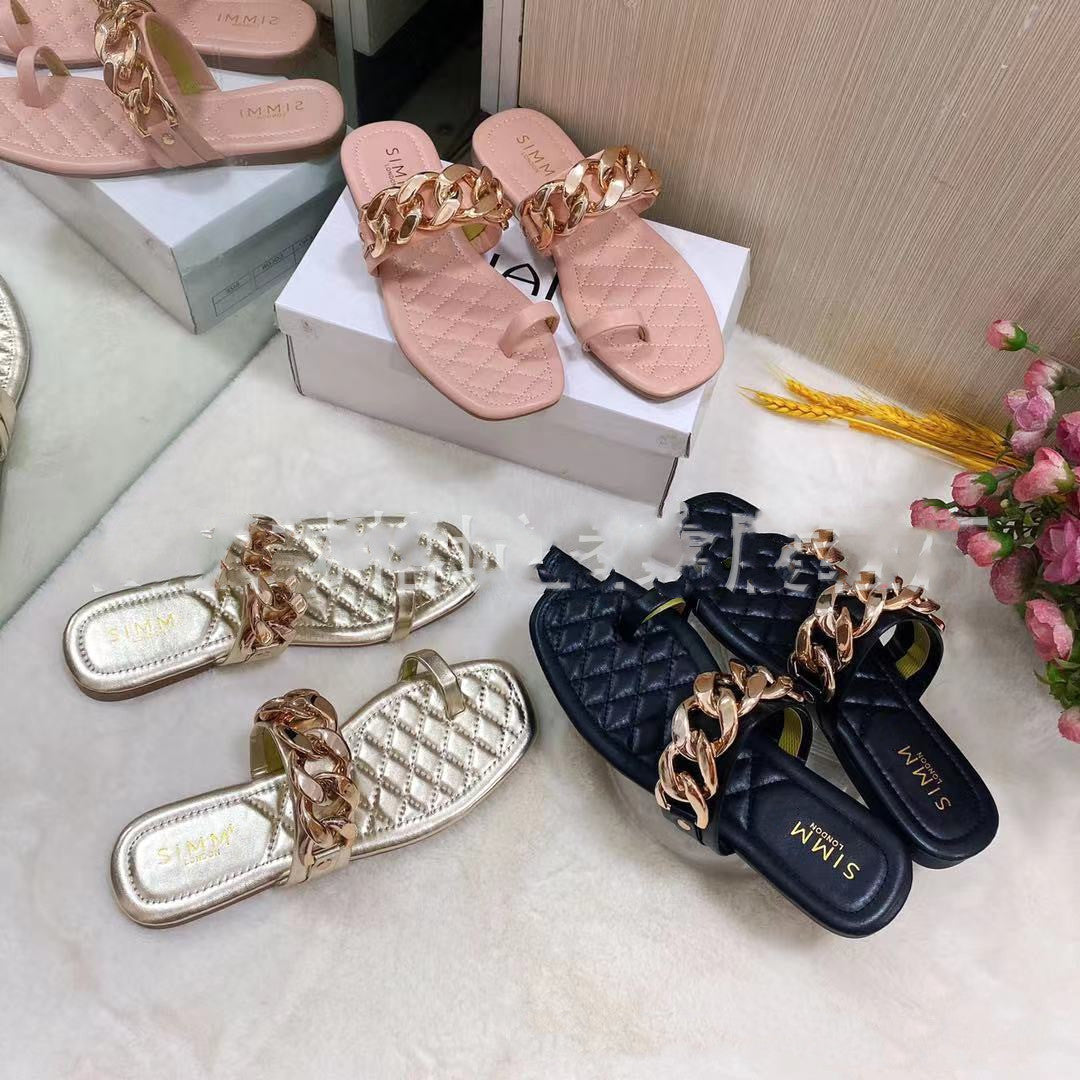 Fashion Rhinestone Slippers Daily Solid Color Flat Heel