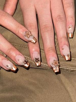 Nail Art High Fashion Simple Rhinestone Butterfly Flower Cow Wear Nail 24 Pieces