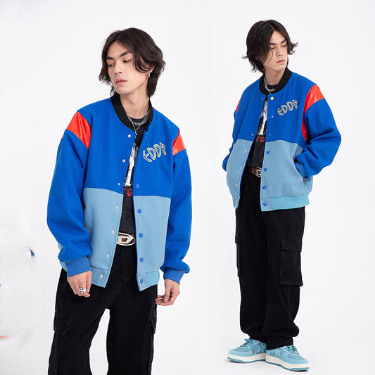 Sports autumn and winter stitching contrast coat jacket