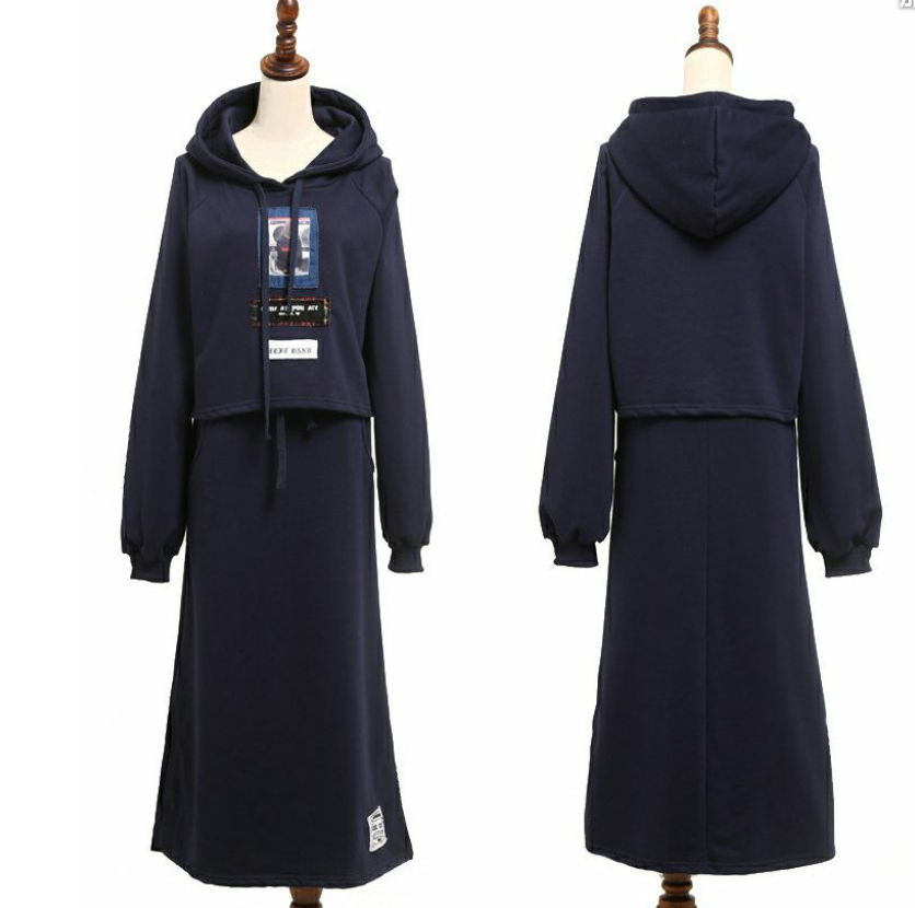 Springautumn Midi Dress Two Piece Set