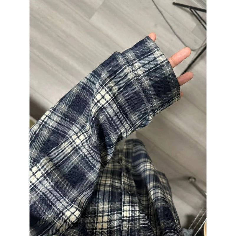 Female Dopamine Tender Plaid Shirt Coat