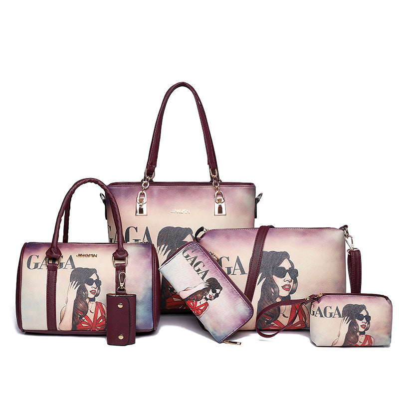 New Style Inkjet Female Bag Fashion Cartoon Printing Picture-Child Bag Handbag Simple One-Shoulder Big Bag