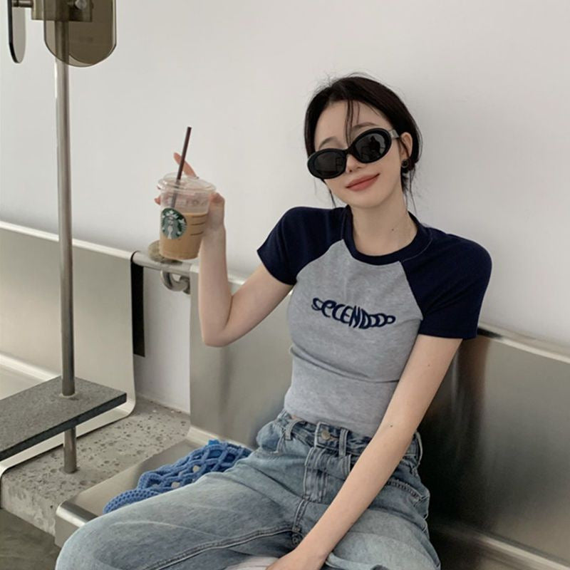 Pure Desire Style Short Student Top American Design Sense Ins