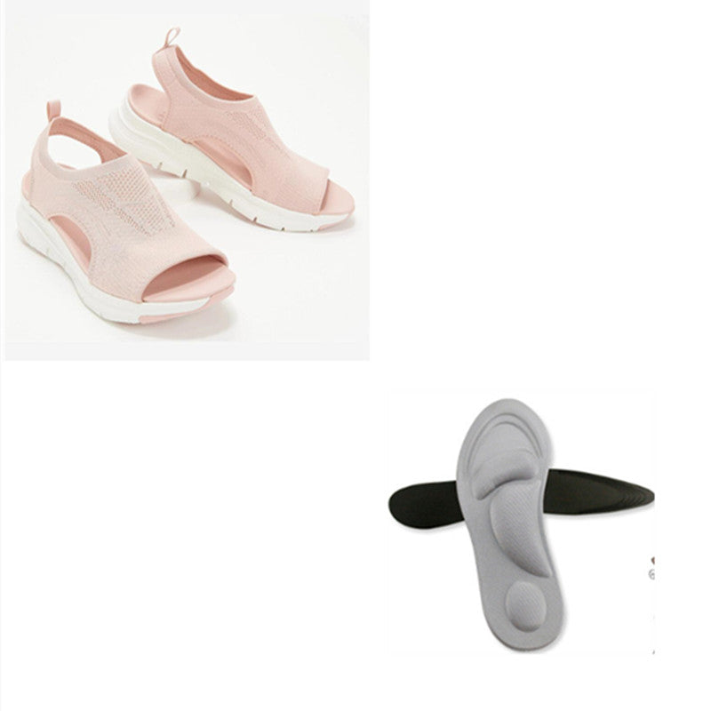 Sommer nye flyvævede sandaler med stor platform