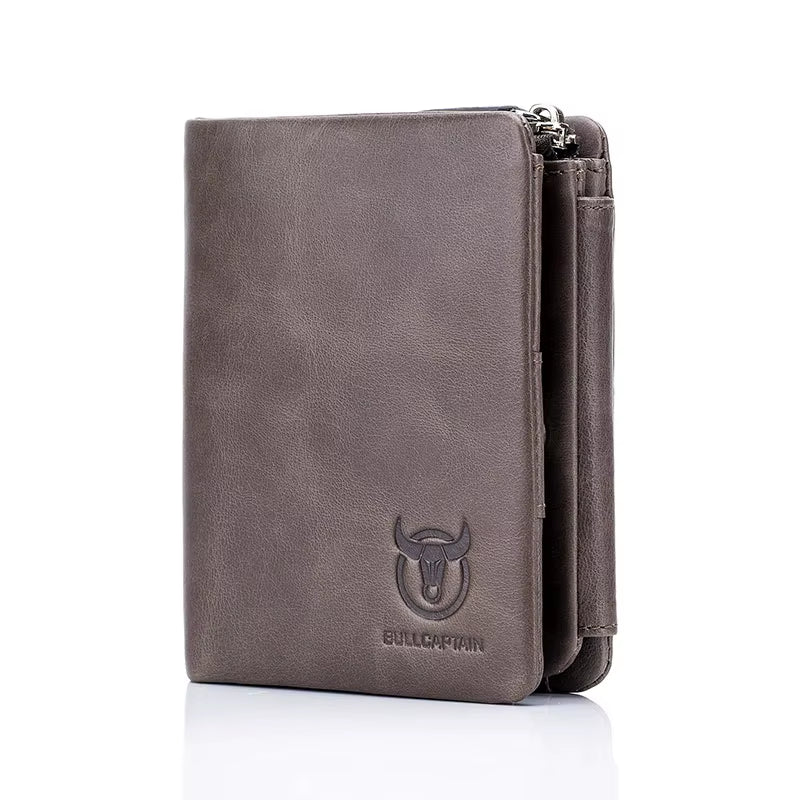 Brand Leather RFID Retro Wallet Men'S Small Zipper Wallet Card Bag Men'S Wallet Clutch
