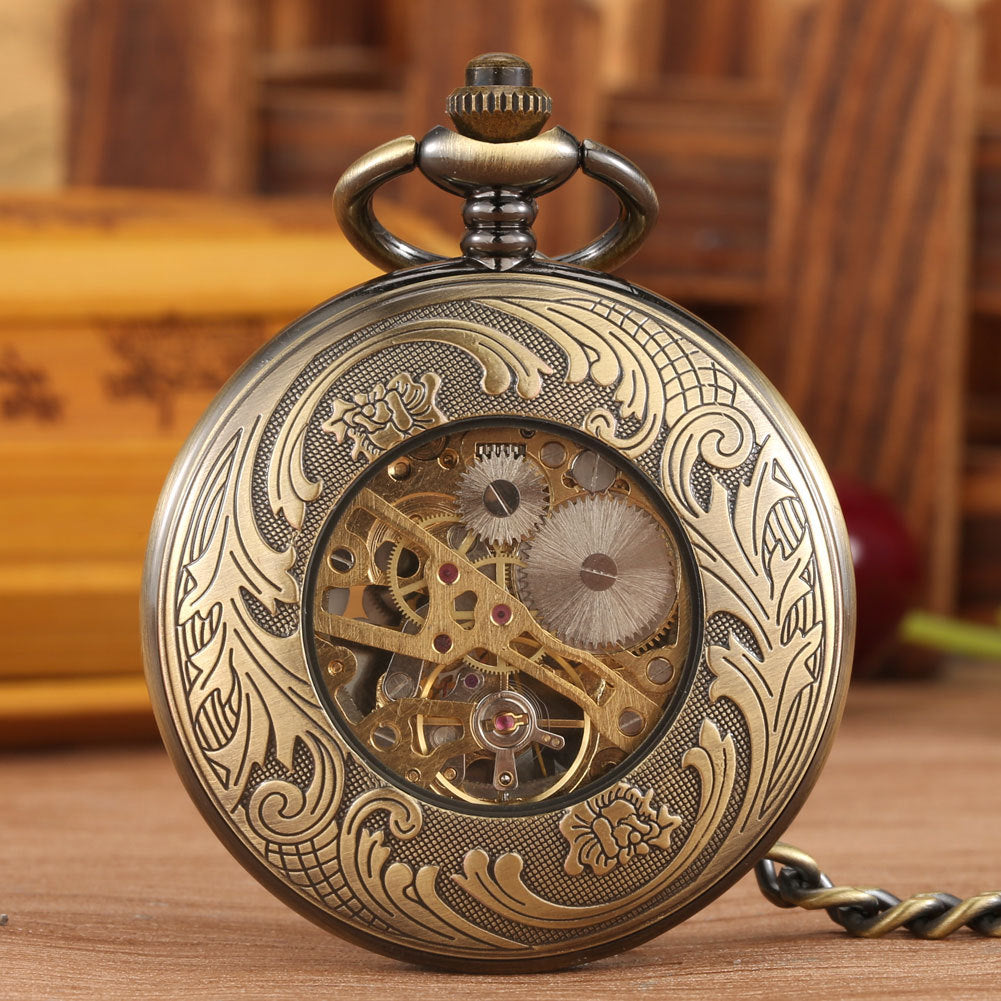 Roman-Numeral Manual Mechanical Pocket Watch