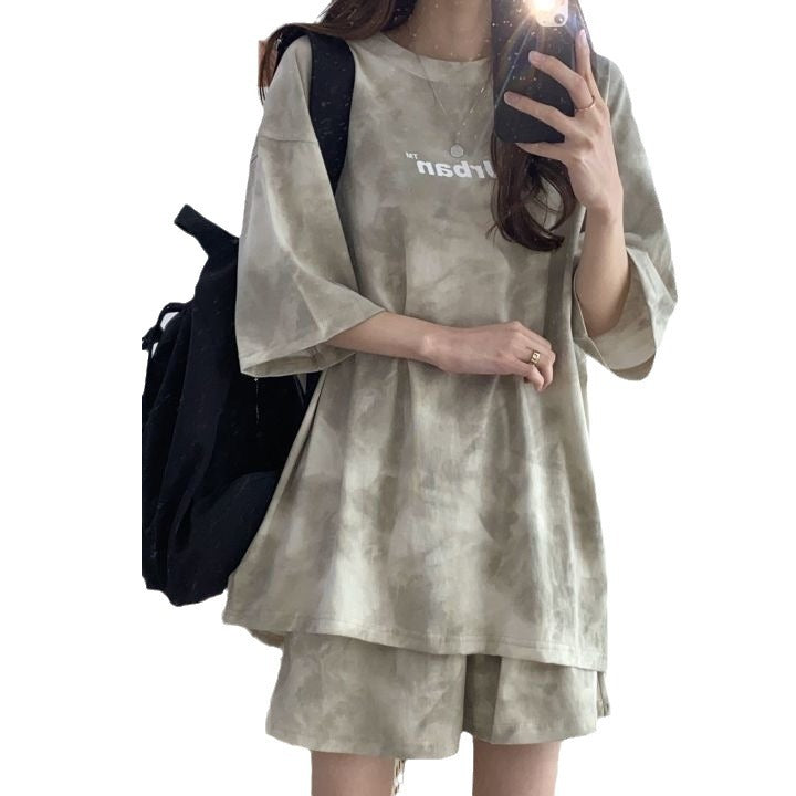 Women's Casual Two-piece Set With Top And Shorts