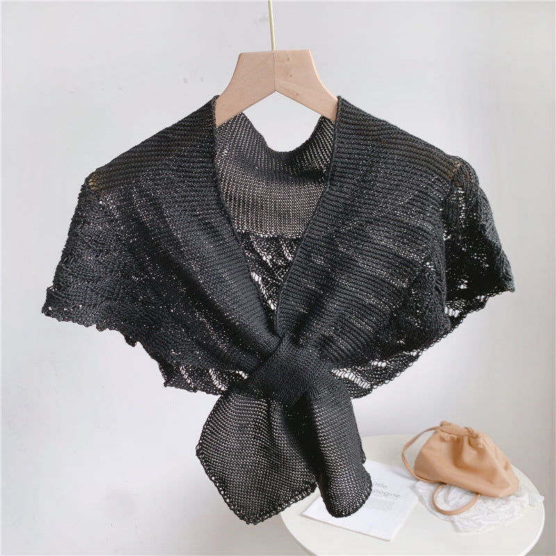 Fishtail Shawl Socialite Style Cervical Support Knitted Air-conditioned Room Detachable Collar