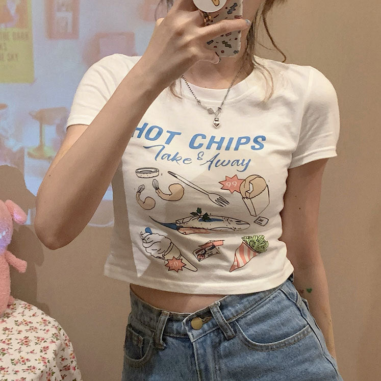 Niche-design Skarp Cropped Top Der Er Slankende Og Figursyet