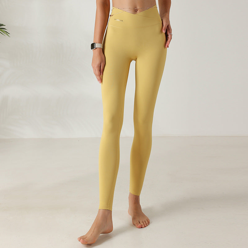 Women's Tight Double-sided Brushed Peach Yoga Trousers