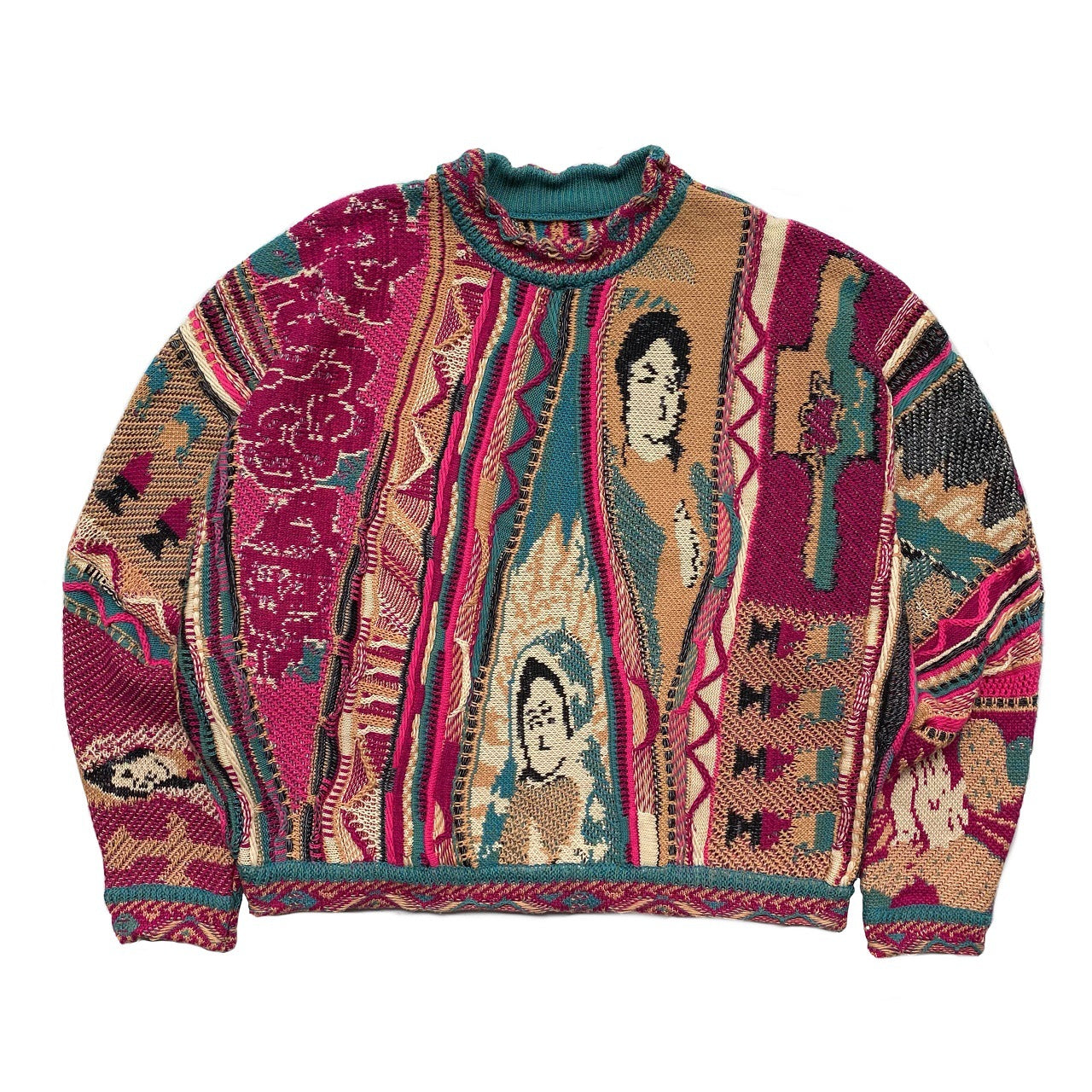 Vintage Ethnic Style Knitted Crewneck Pullover Sweater