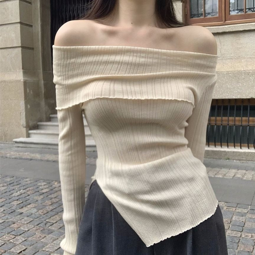 Sexy Hot Girl Off-shoulder Autumn And Winter Base