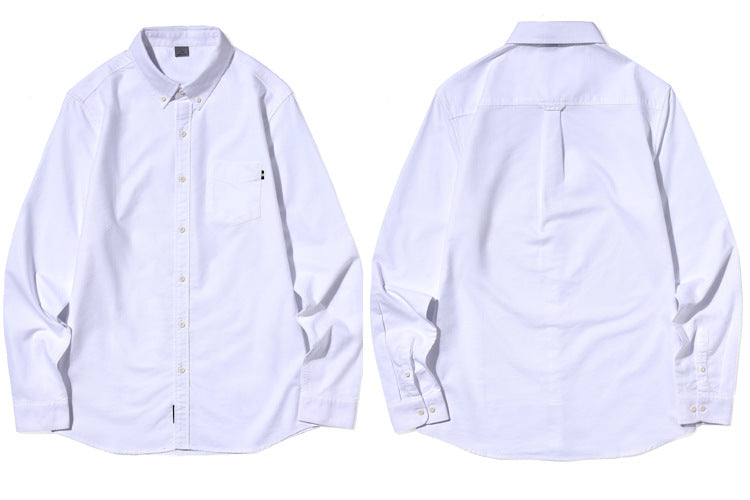 Autumn And Winter Men's Long-sleeved Casual Solid Color Shirt