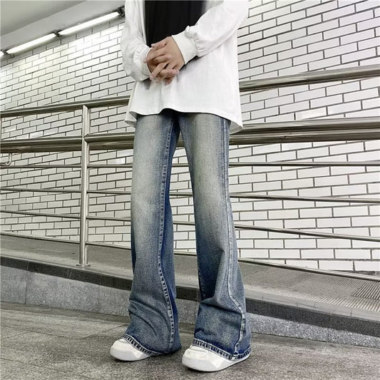 American High Street Retro Washed Denim Pants