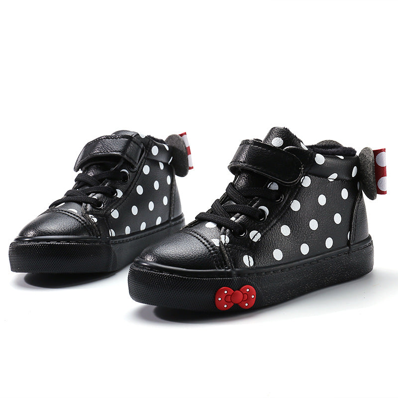 Leather And Velvet Warm Board Shoes