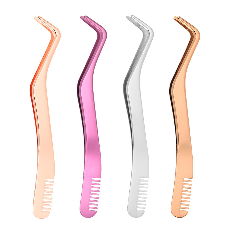 Eyelash With Comb Aid Metal Tweezers Beauty Tools