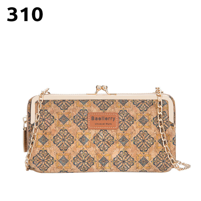Women's Fashion Cross Section Print Multifunctional Zipper Shoulder Crossbody Bag