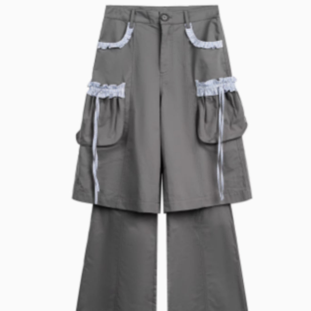 Detachable Multi Wear Micro Flared Pantsshorts Fashion Pants