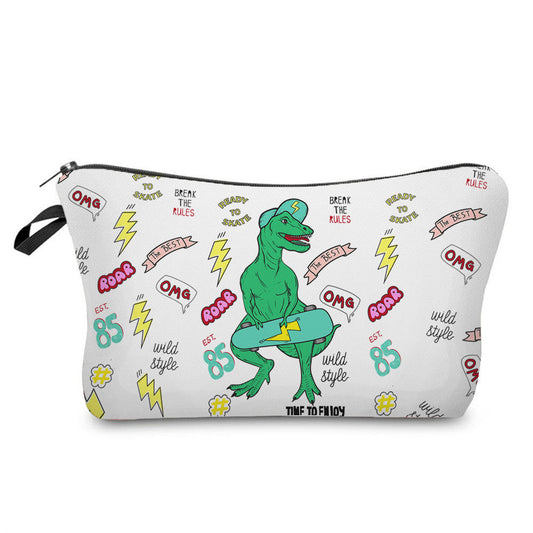 Cartoon Dinosaur Print Makeup Bag