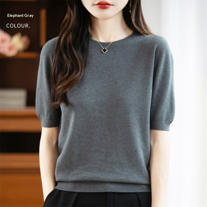 Women's Loose Casual Short-sleeved Minimalist Sweater
