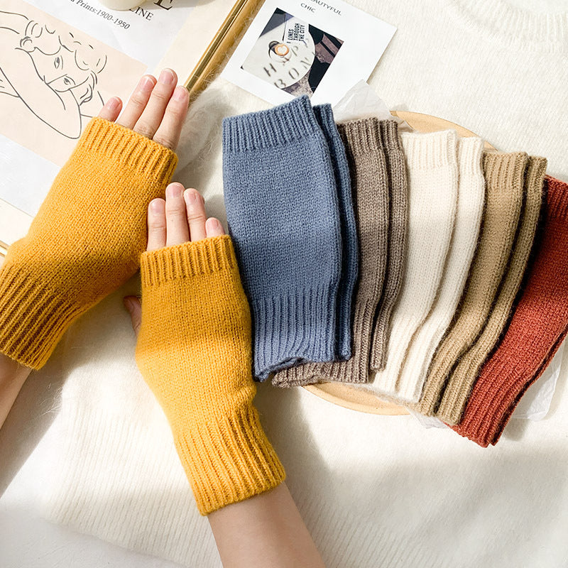 Women Stylish Hand Girl Arm Crochet Knitting Hollow Warm Fingerless Gloves