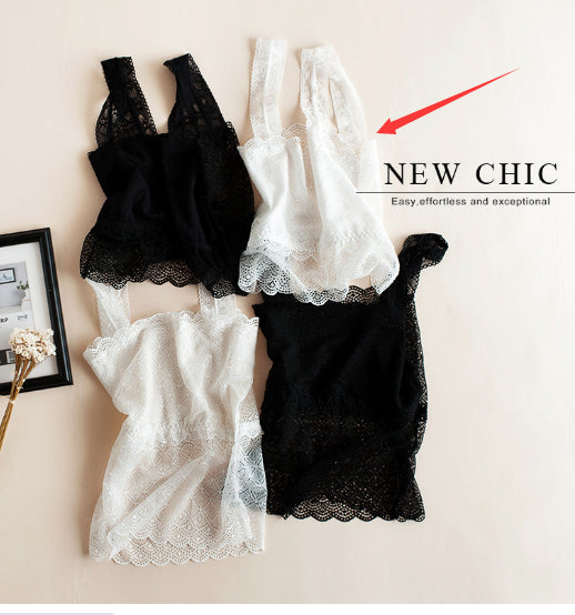 Lace Tube Top Off-neck Vest