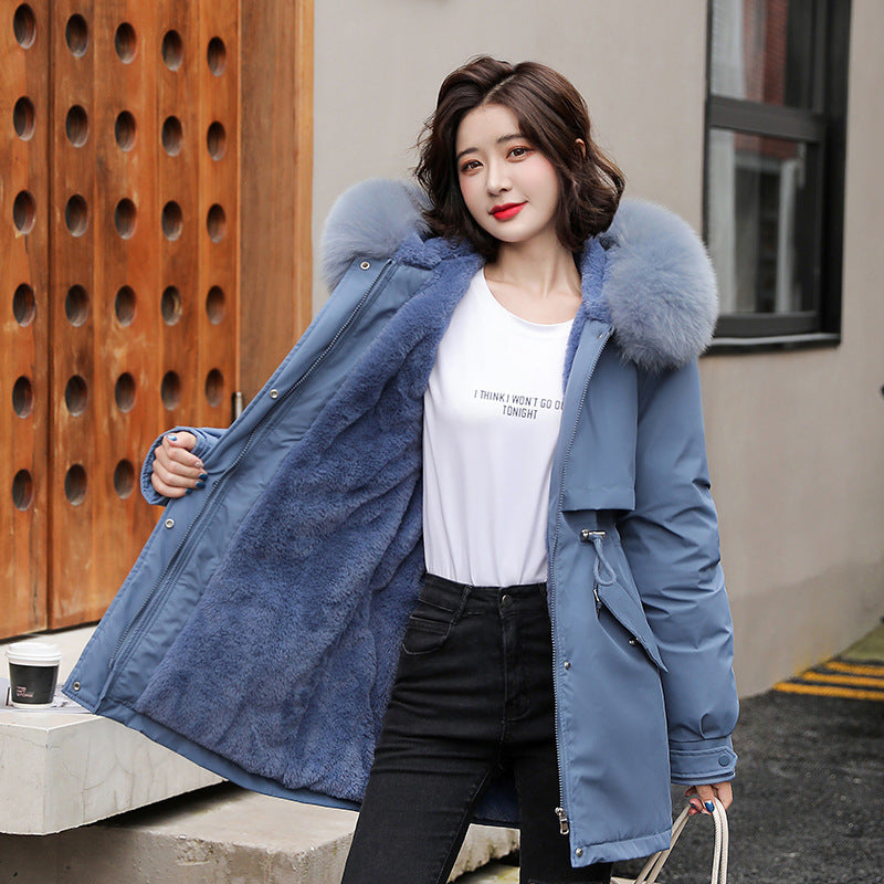 Manteau en coton mi-long ample et tendance pour femme