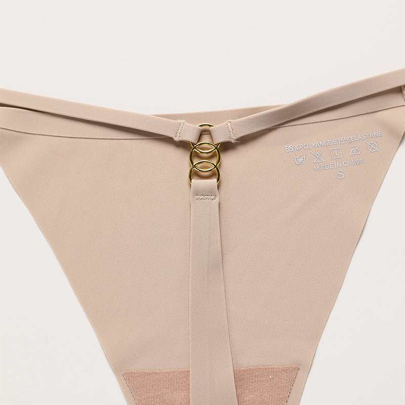 Women's Fashion Solid Color Spaghetti Strap Ring Buckle T Pants