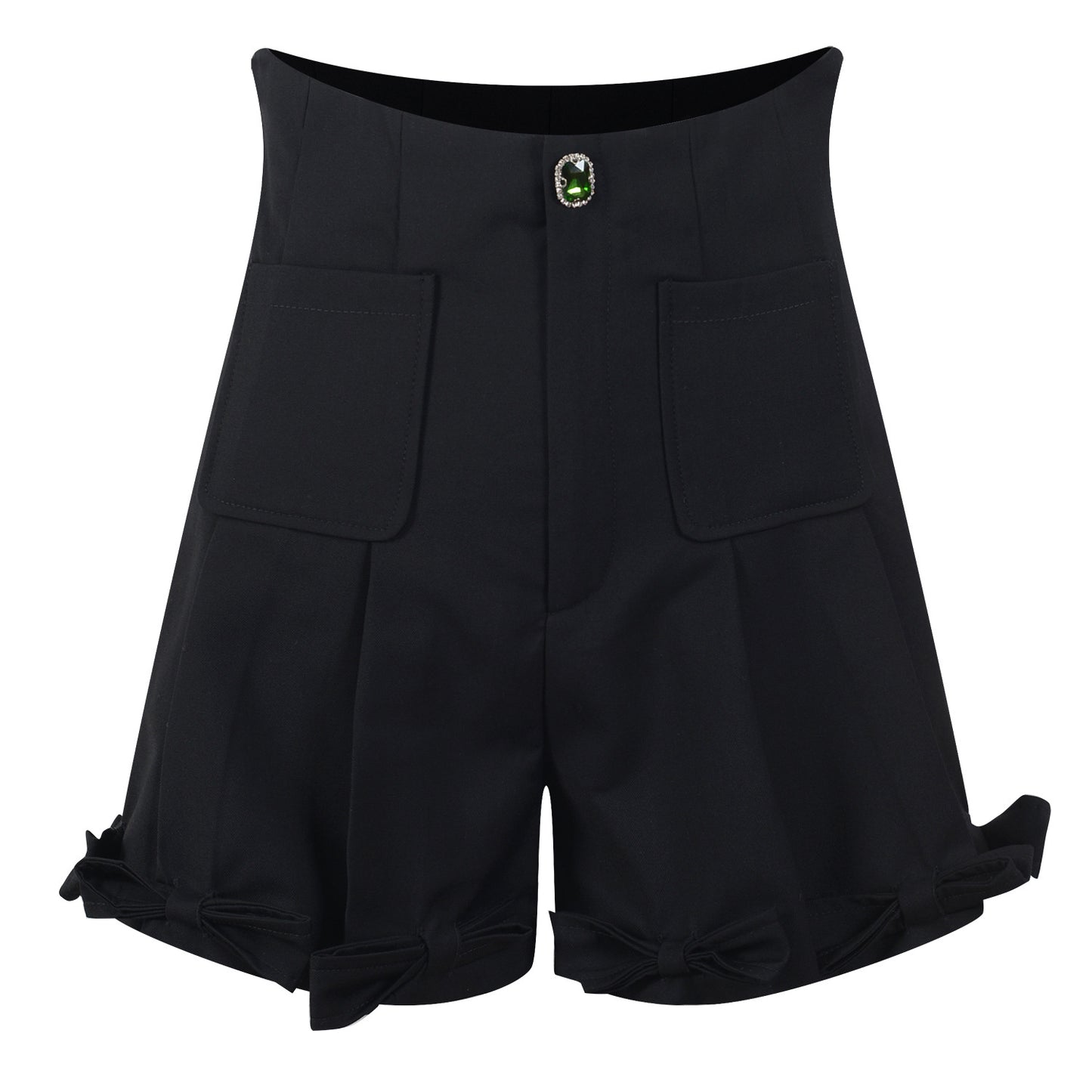 New High Waist Slim Fashion Shorts Decorated With Diamond Bows