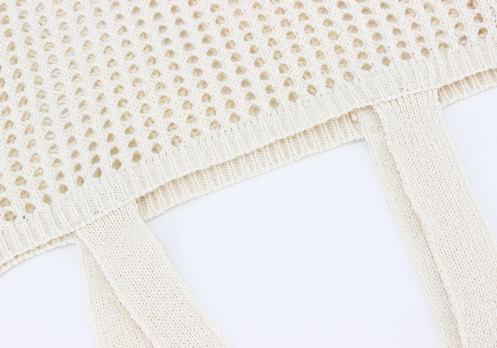 Hollow Out Niche Design Knitted Bag One Shoulder