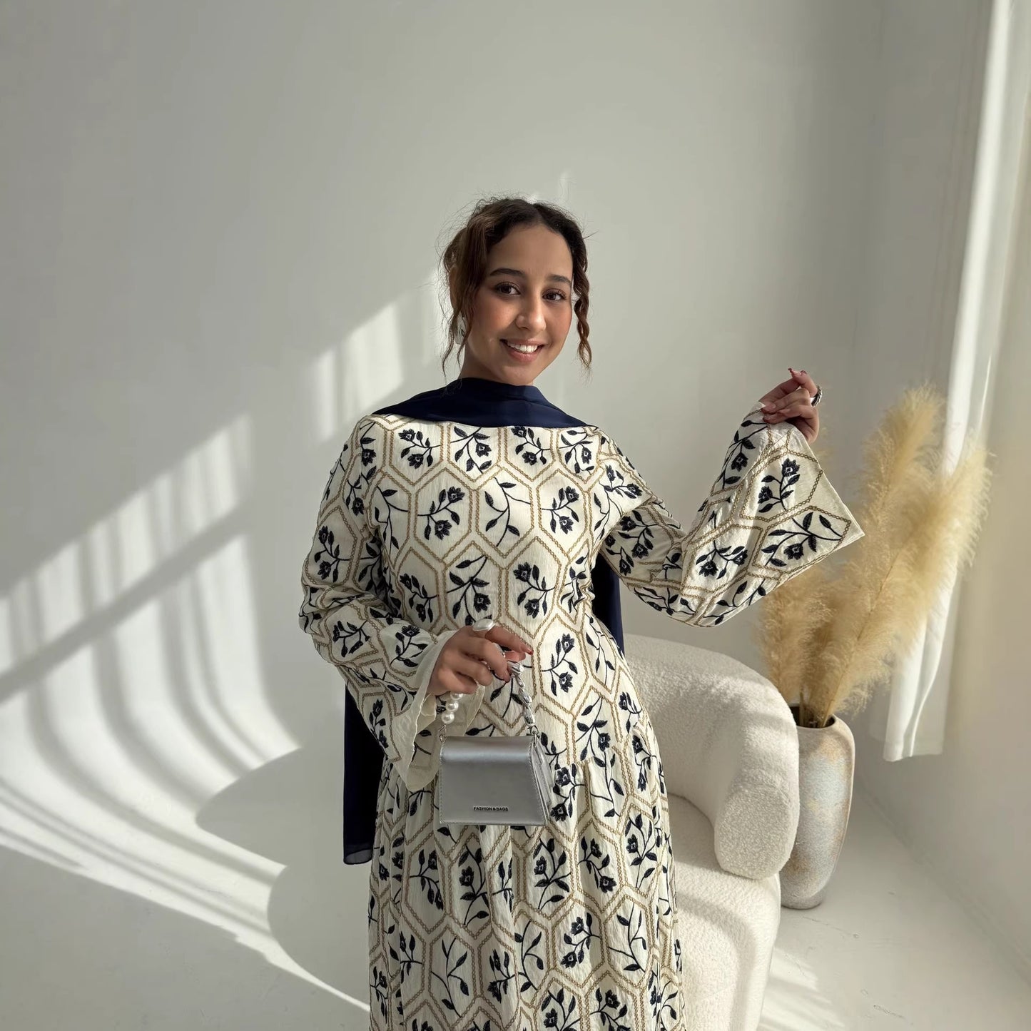 Middle Eastern 3D Embroidered Dress