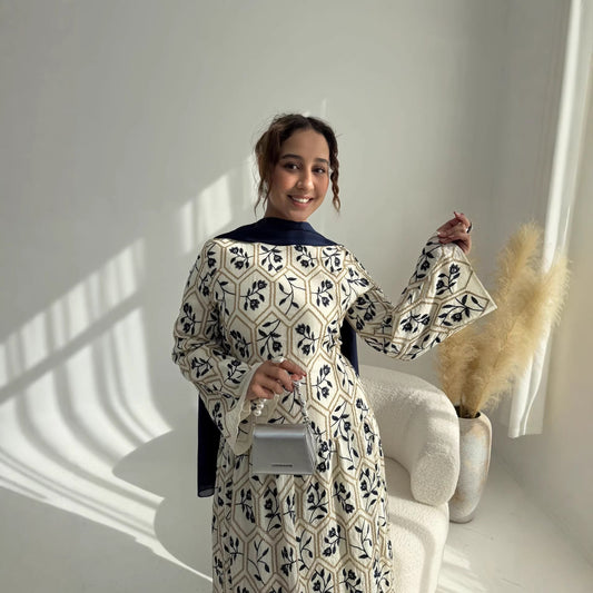 Middle Eastern 3D Embroidered Dress