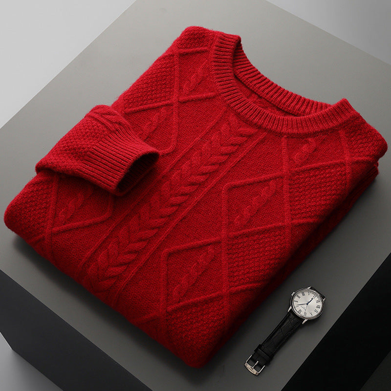Thick Loose Sweater Twist Base Cardigan