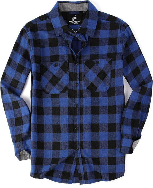 Mens Button down Shirts Flannel Shirt Long Sleeve
