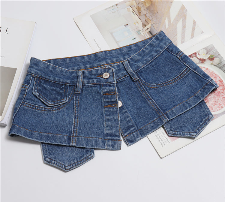 Fashionable All-match Denim Girdle With Women's Decoration