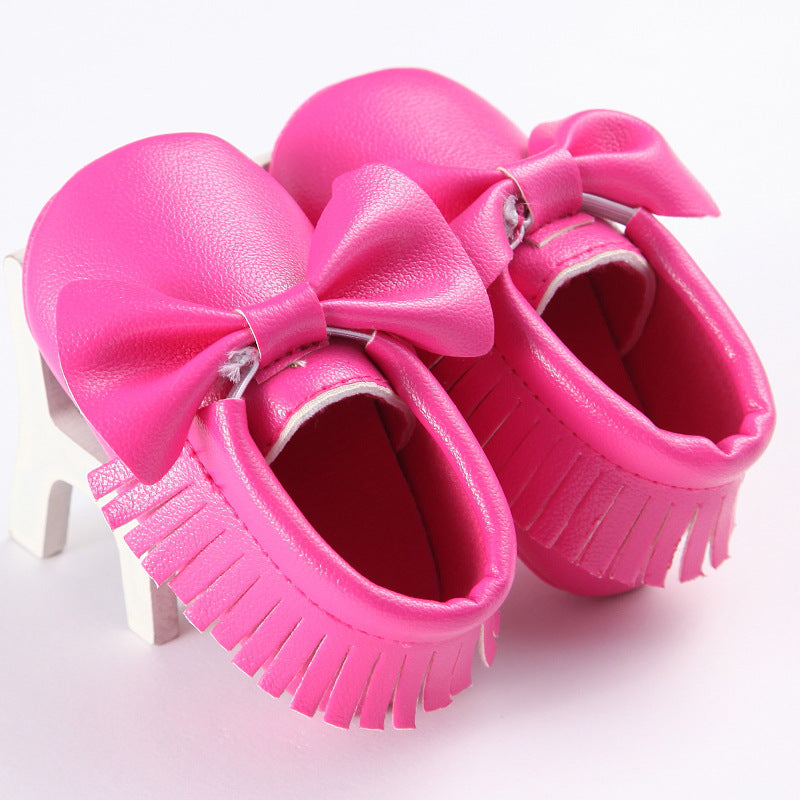 Spring And Autumn New 0-1 Years Old Boys And Girls Baby Shoes Tassel Pu Bottom Non-slip Casual Baby Shoes