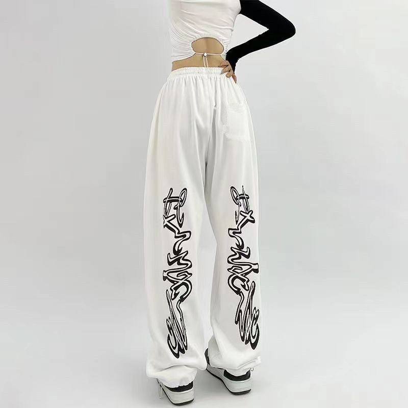 American Style Sports Loose Drawstring Design Sense Niche Hip Hop Pants
