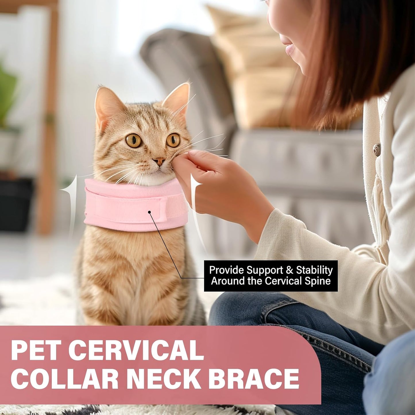 Cat Cone Collar Neck Brace Cat Dog After Surgery Recover Collar Soft Cat Cone Collar Provide Powerful Support For The Neck
