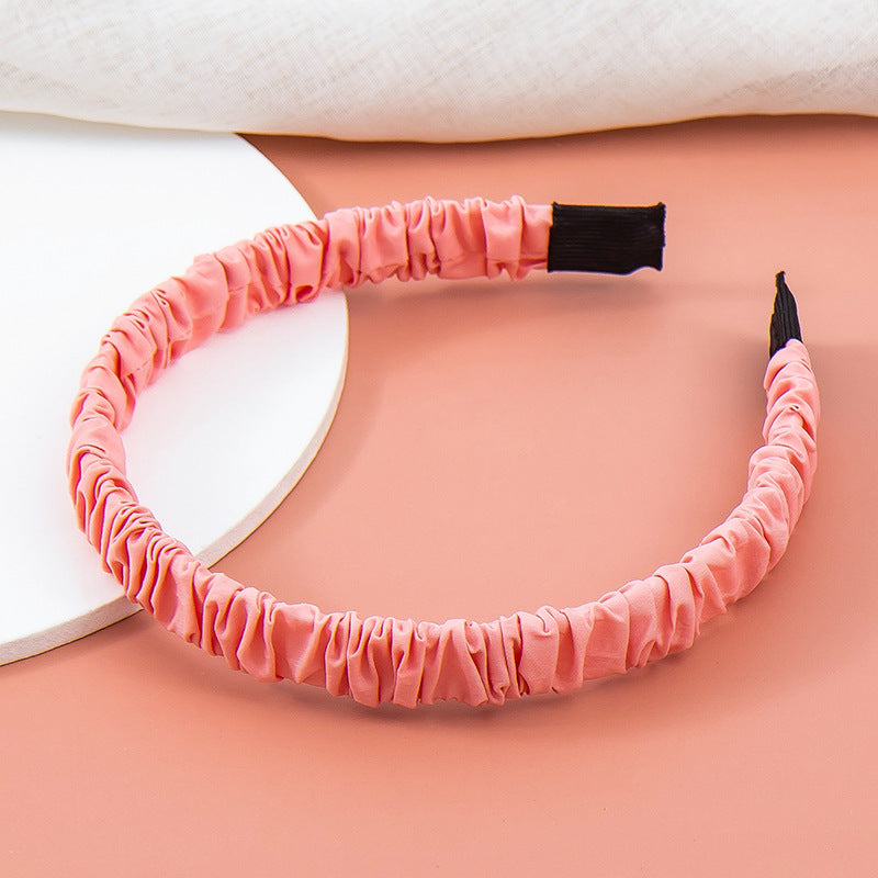 French Retro Fabric Pleated Headband Girls All-match