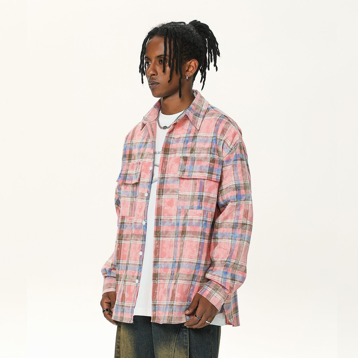 Plaid Autumn Loose Couple Shirt Coat