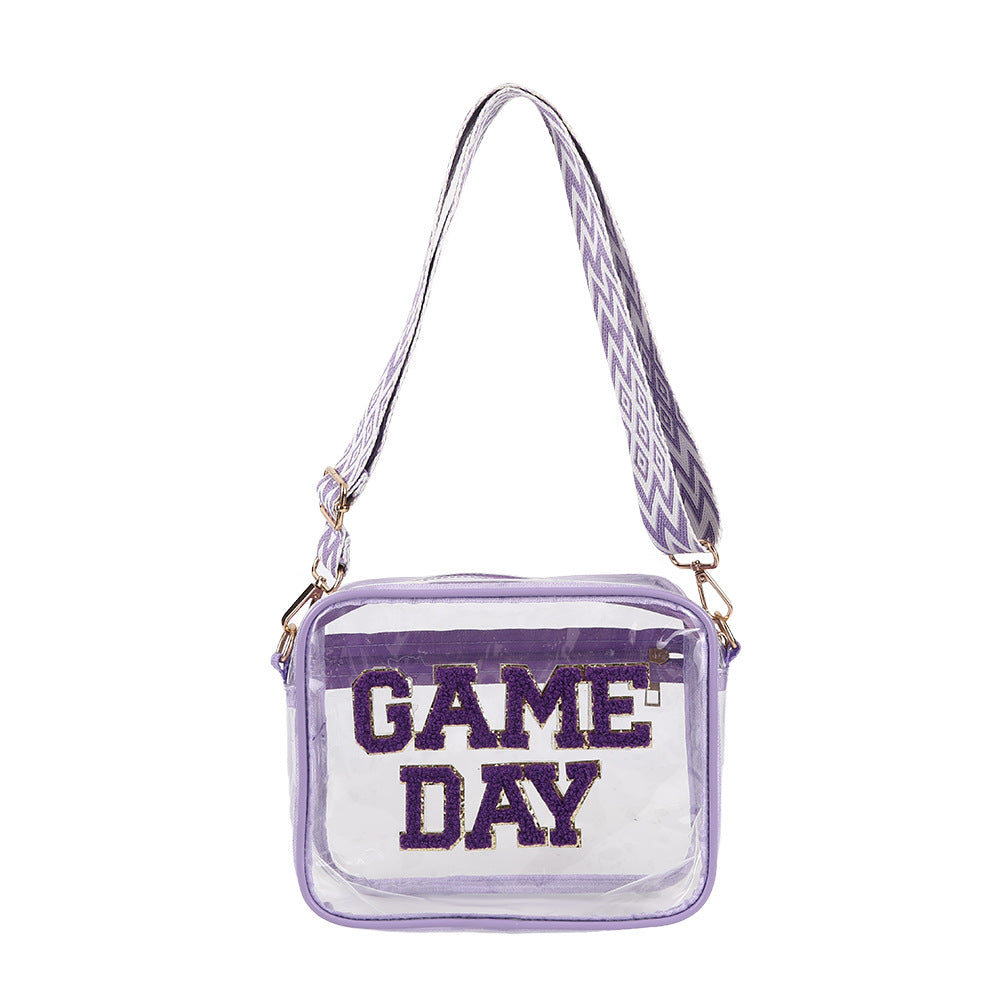 Gennemsigtig PVC Crossbody-broderibrev Skuldertaske Lille Firkantet