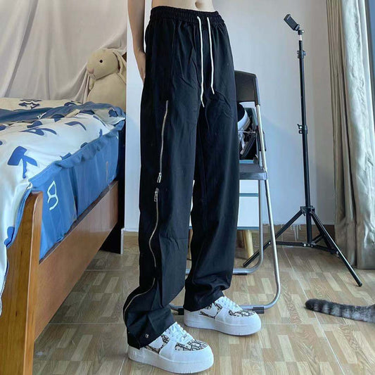 Fashion Side Zipper Stitching Casual Trousers