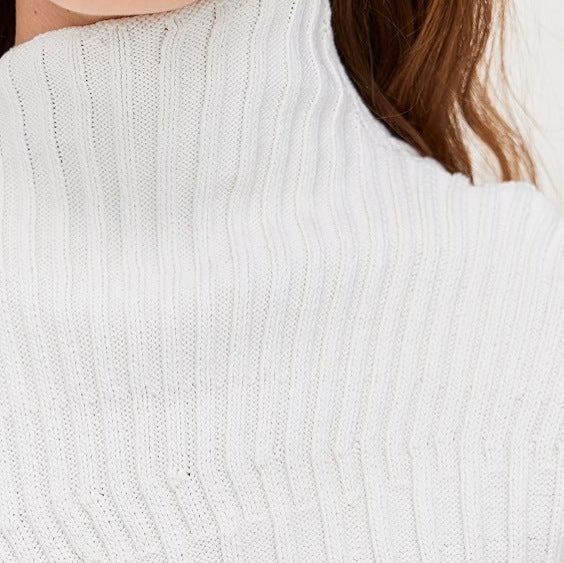 Fashion Irregular Stand Collar Solid Color Sweater For Women