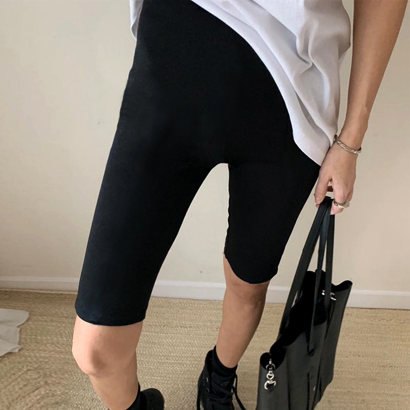 Black Skinny Stretch High Waist Fitness Pants Shark Leggings