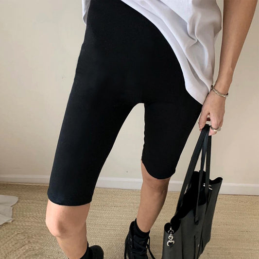 Black Skinny Stretch High Waist Fitness Pants Shark Leggings