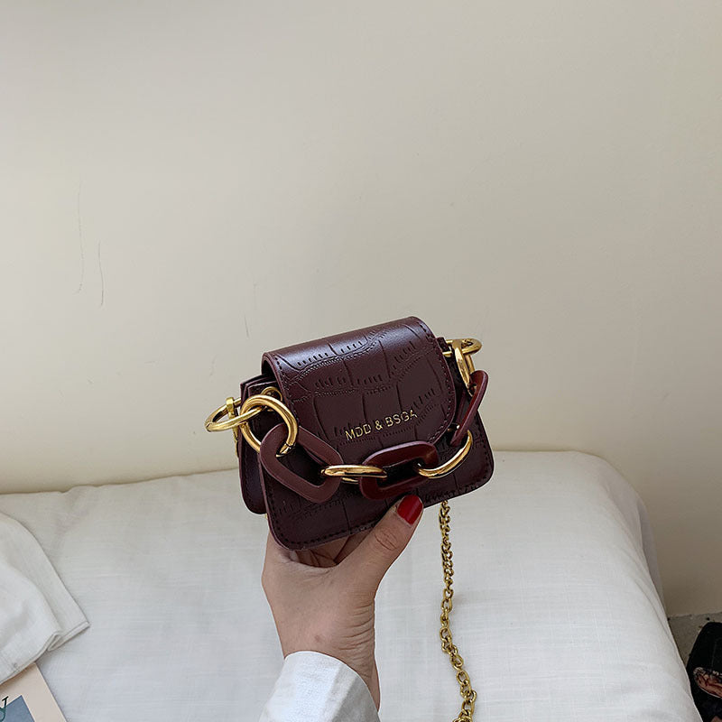 Stone chain small square bag
